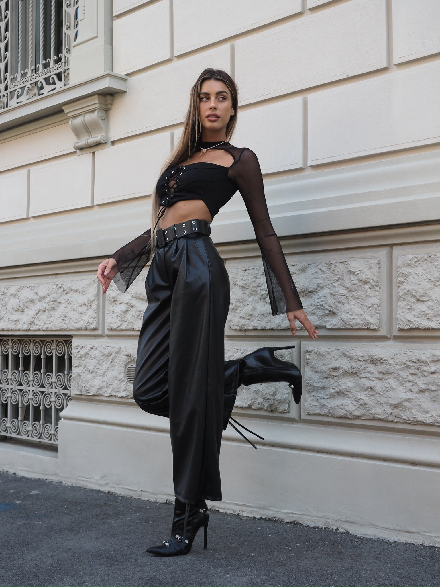 Blusa in velo con lacci - R.a. Boutique 