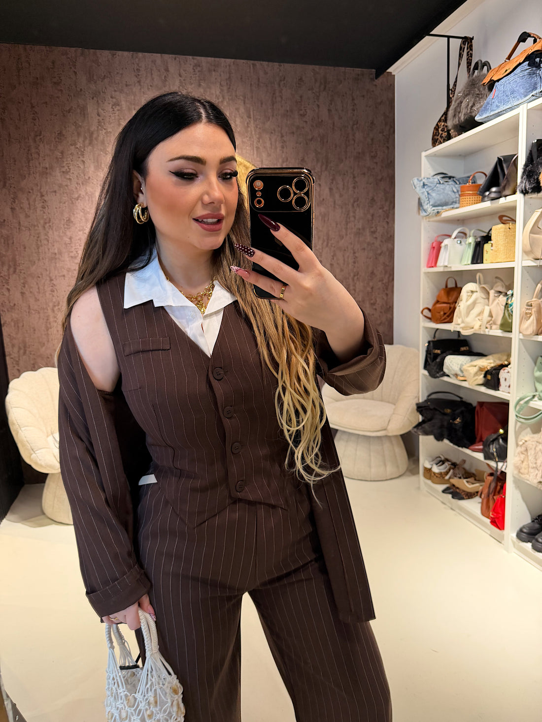 Completo tre pezzi a righe