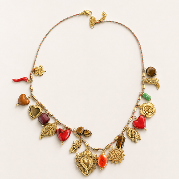 Collana Cuore Dorato con charms portafortuna - R.a. Boutique