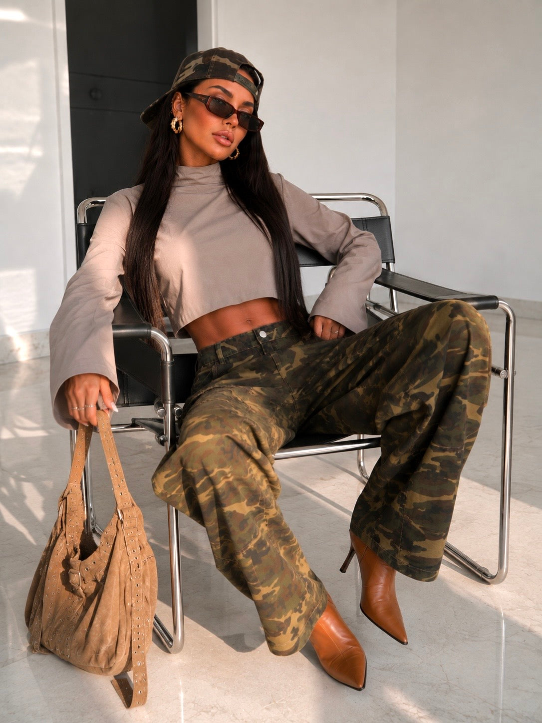 Pantalone cargo camouflage oversize - R.a. Boutique