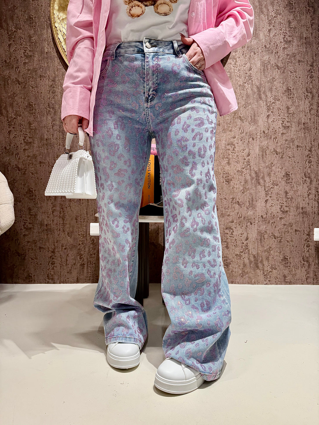 Jeans Leopard Soft Pink - R.a. Boutique