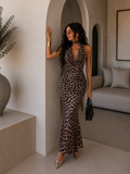 Abito animalier con laccio e scollo - R.a. Boutique
