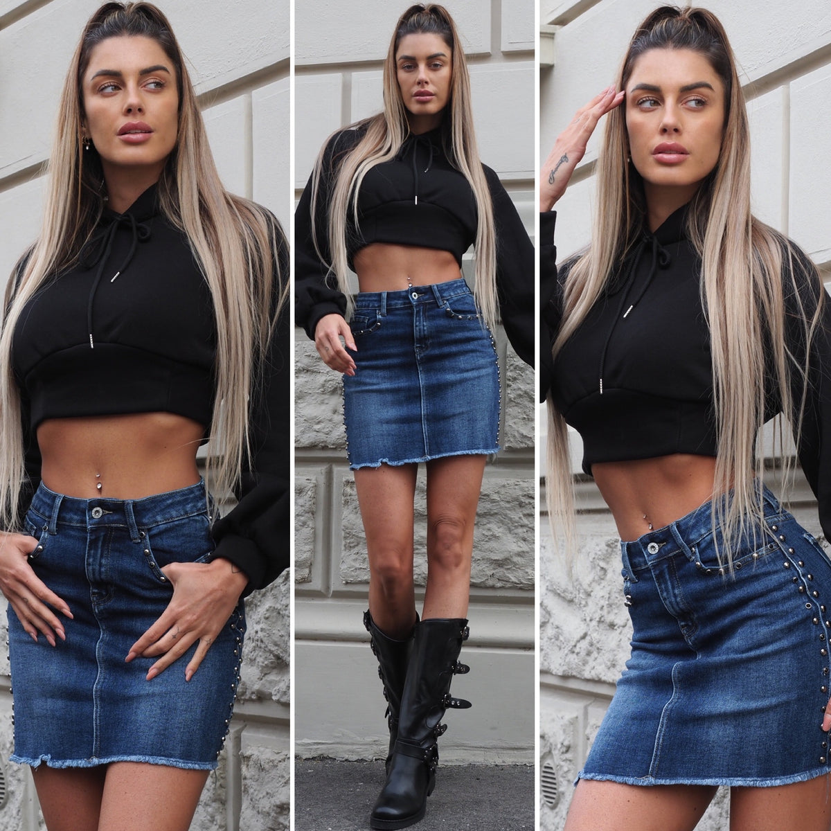 Felpa on sale crop nera