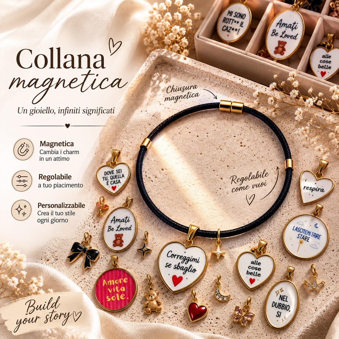 Collana magnetica con charme - R.a. Boutique