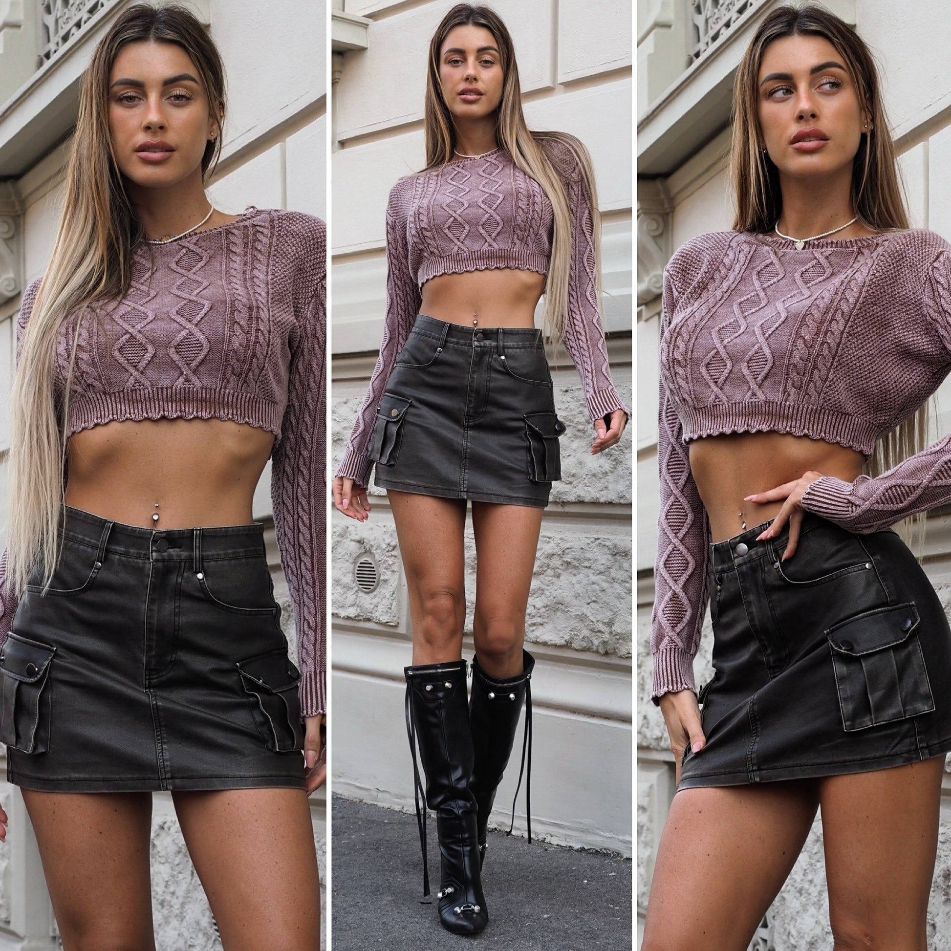 Gonna cargo ecopelle - R.a. Boutique 