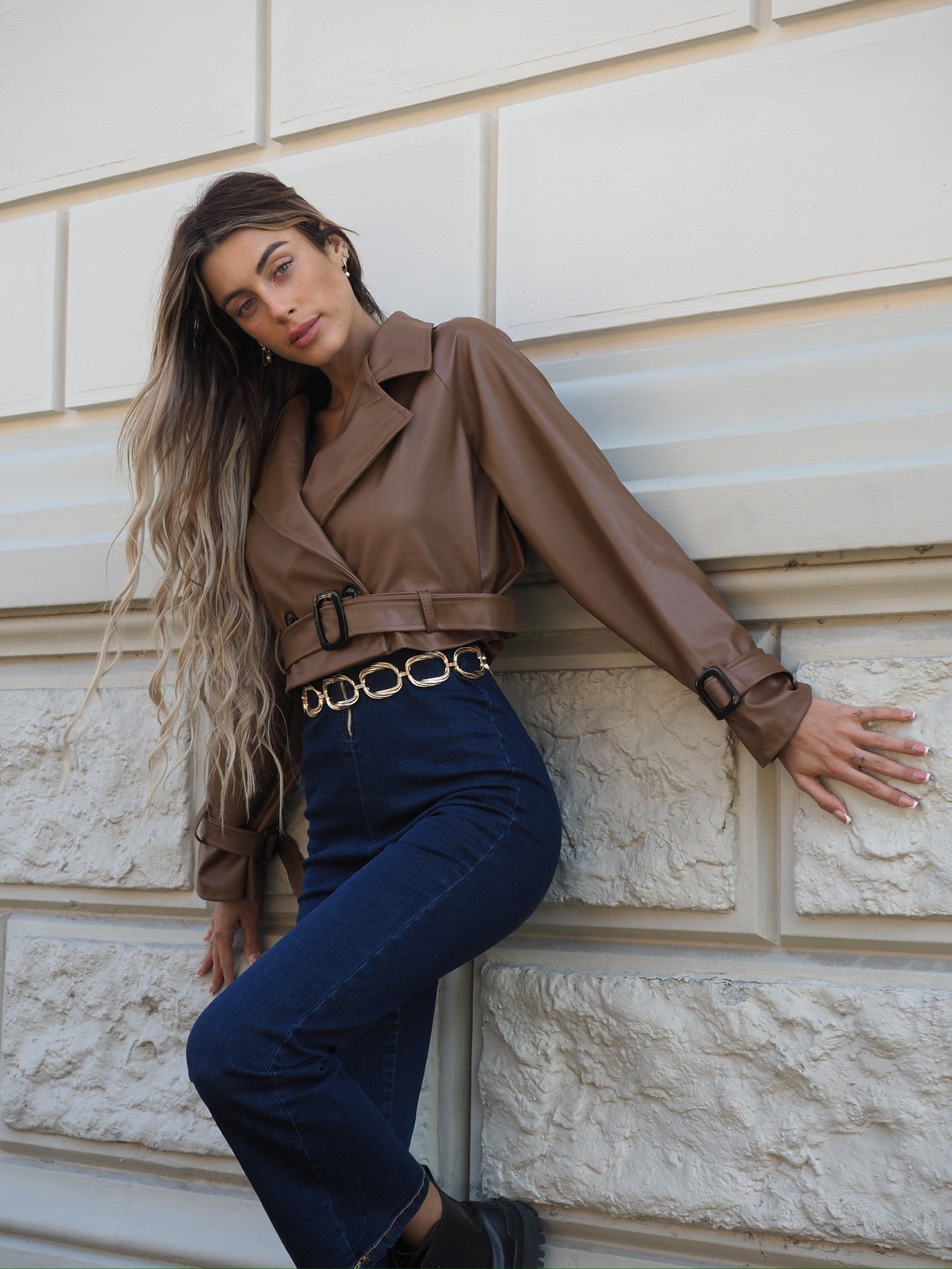 Giacca in ecopelle choco - R.a. Boutique 