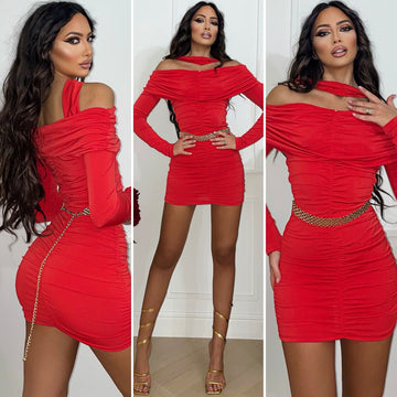 Abito rosso con choker - R.a. Boutique 