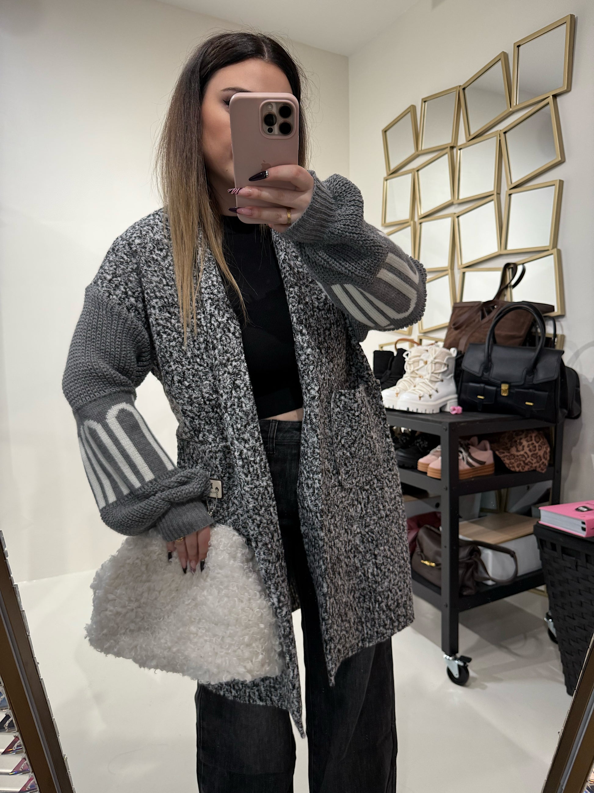 Cardigan lungo con polsino - R.a. Boutique