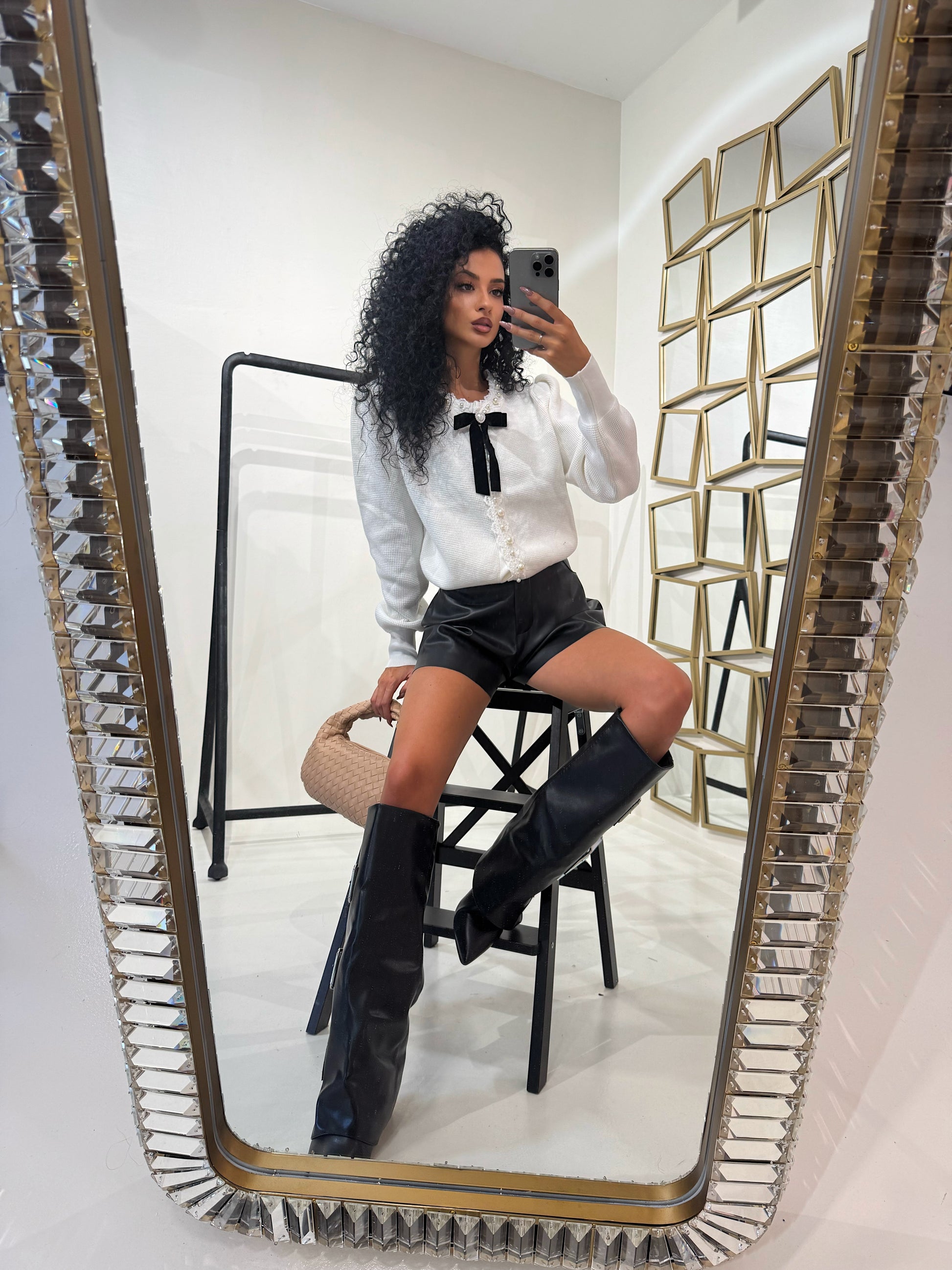 Short ecopelle nero - R.a. Boutique