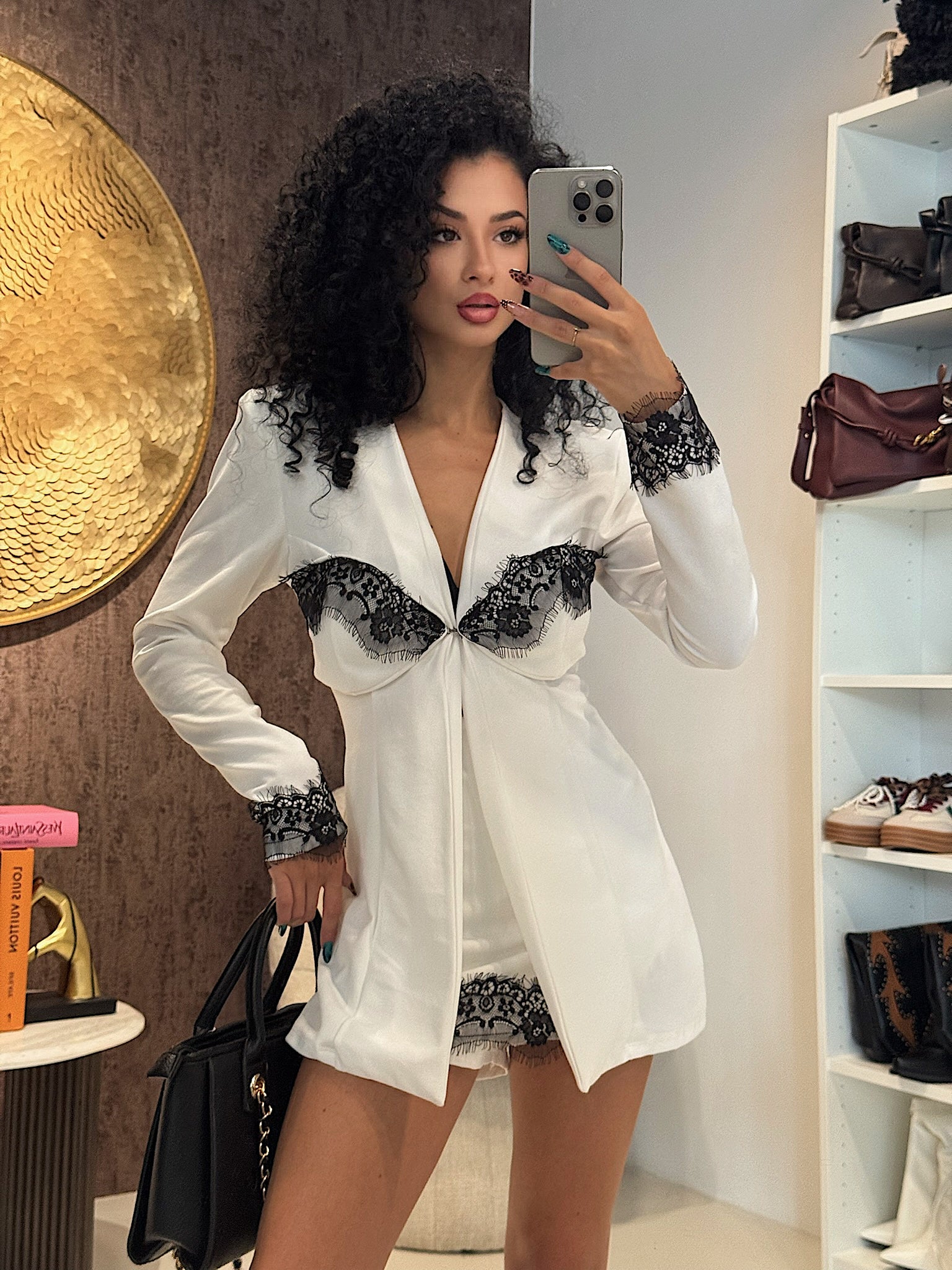 Completo giacca e short con pizzo - R.a. Boutique