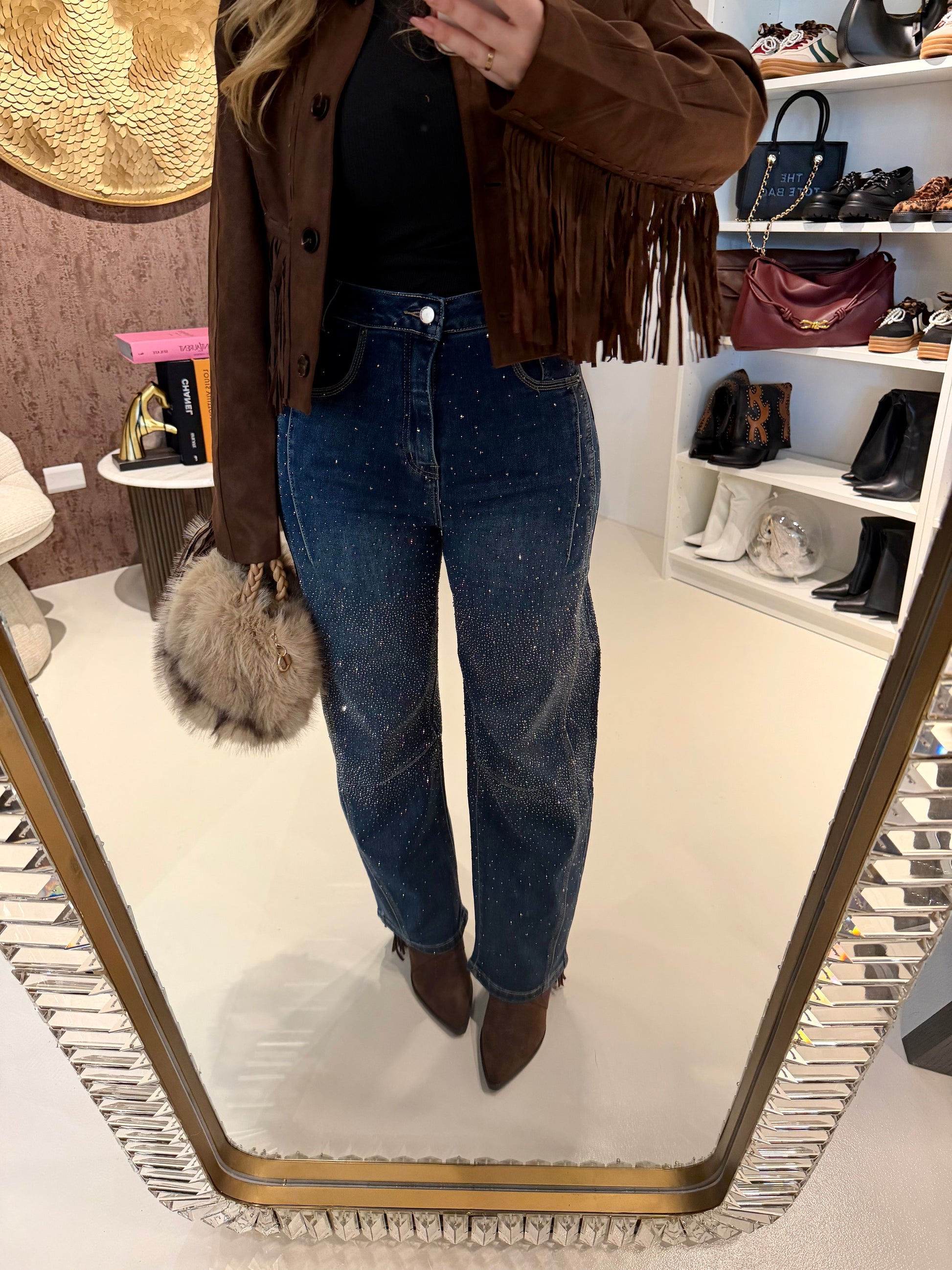 Jeans Balloon con brillantini - R.a. Boutique