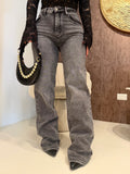 Jeans wide leg con brillantini - R.a. Boutique