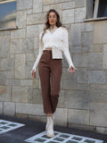Pantalone vita alta choco - R.a. Boutique 