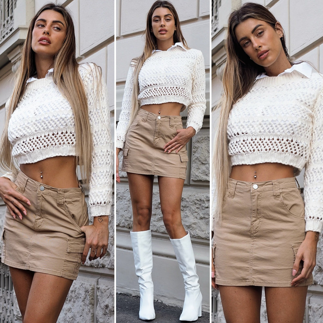 Gonna cargo camel - R.a. Boutique 