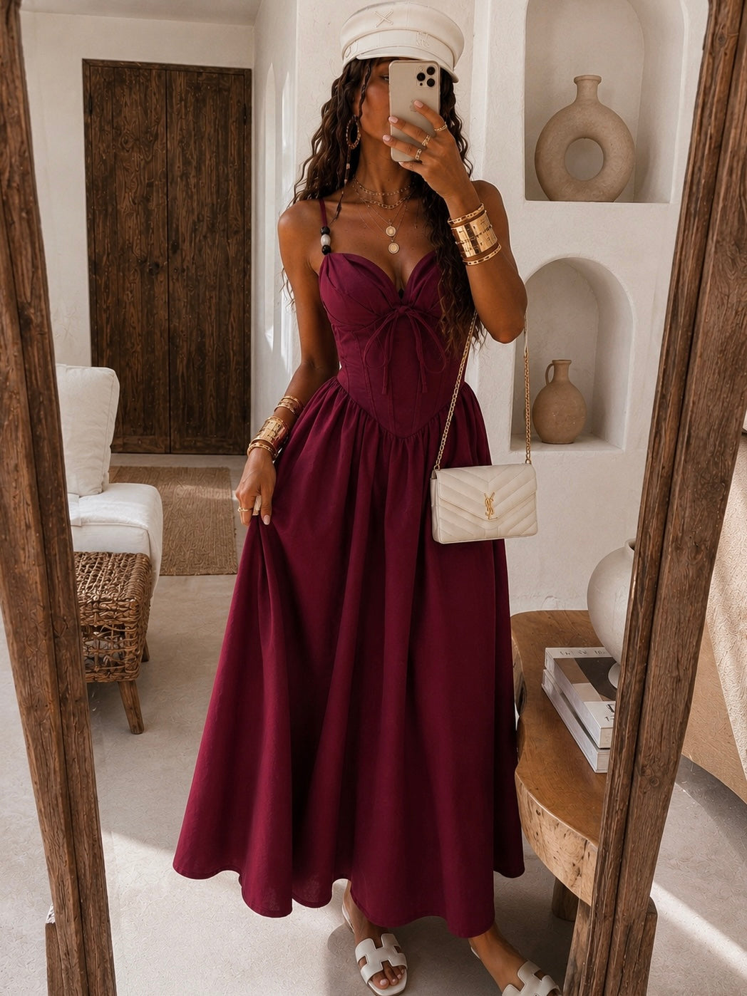Abito Midi Fiocco Bon Ton - R.a. Boutique