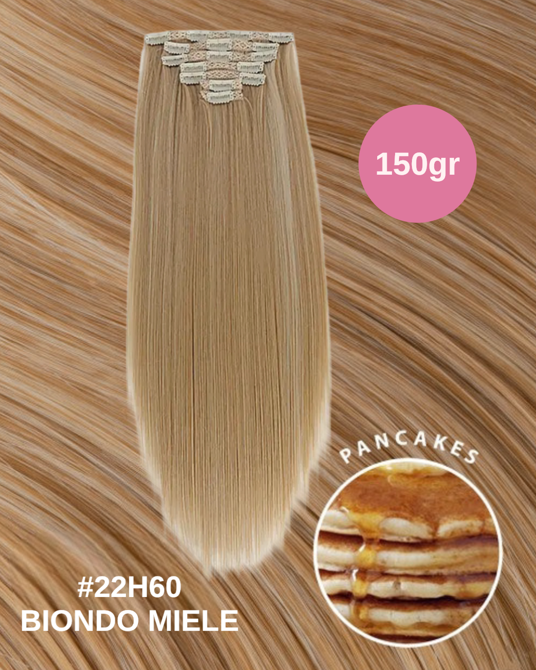 Extension 150gr 7 clip Biondo Miele #22H60 60cm - R.a. Boutique