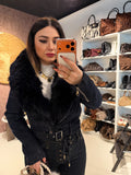 Giacca Denim Luxury Fur Navy - R.a. Boutique