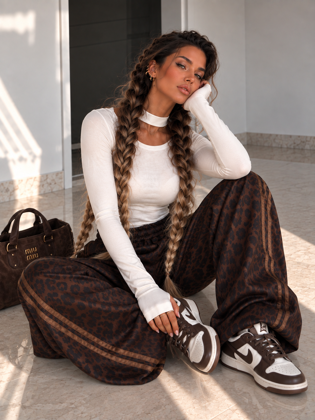 Pantalone Animalier Side Stripes - R.a. Boutique