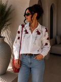 Camicia ricamata floreale Elegance - R.a. Boutique
