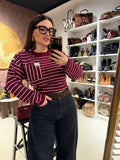 Maglioncino a righe bordeaux - R.a. Boutique