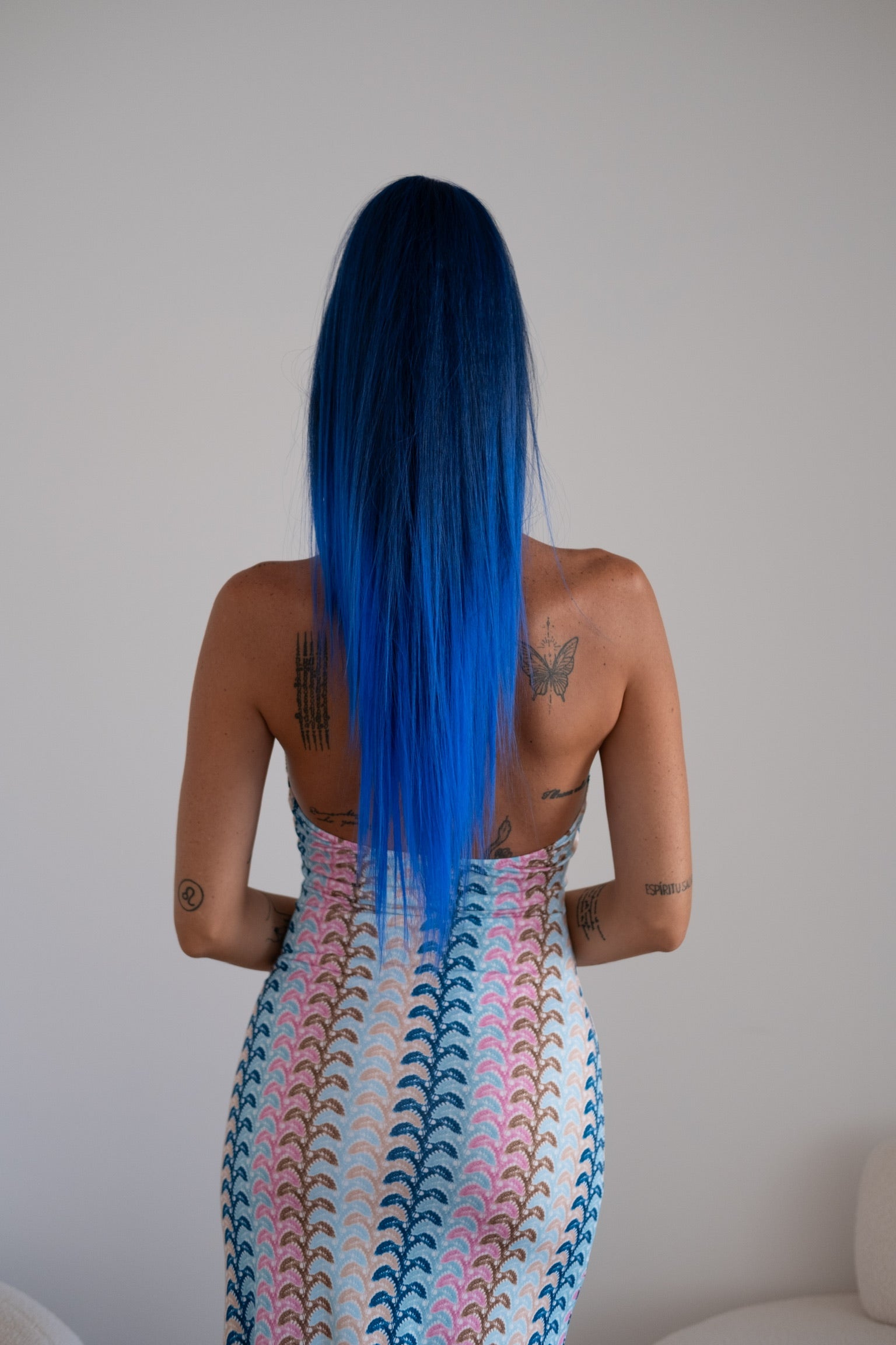 Coda #t1b/blu liscia con Coulisse Nero/Blu Degradè