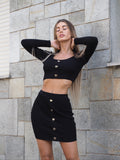 Completo top e gonna con cuori Nero - R.a. Boutique 