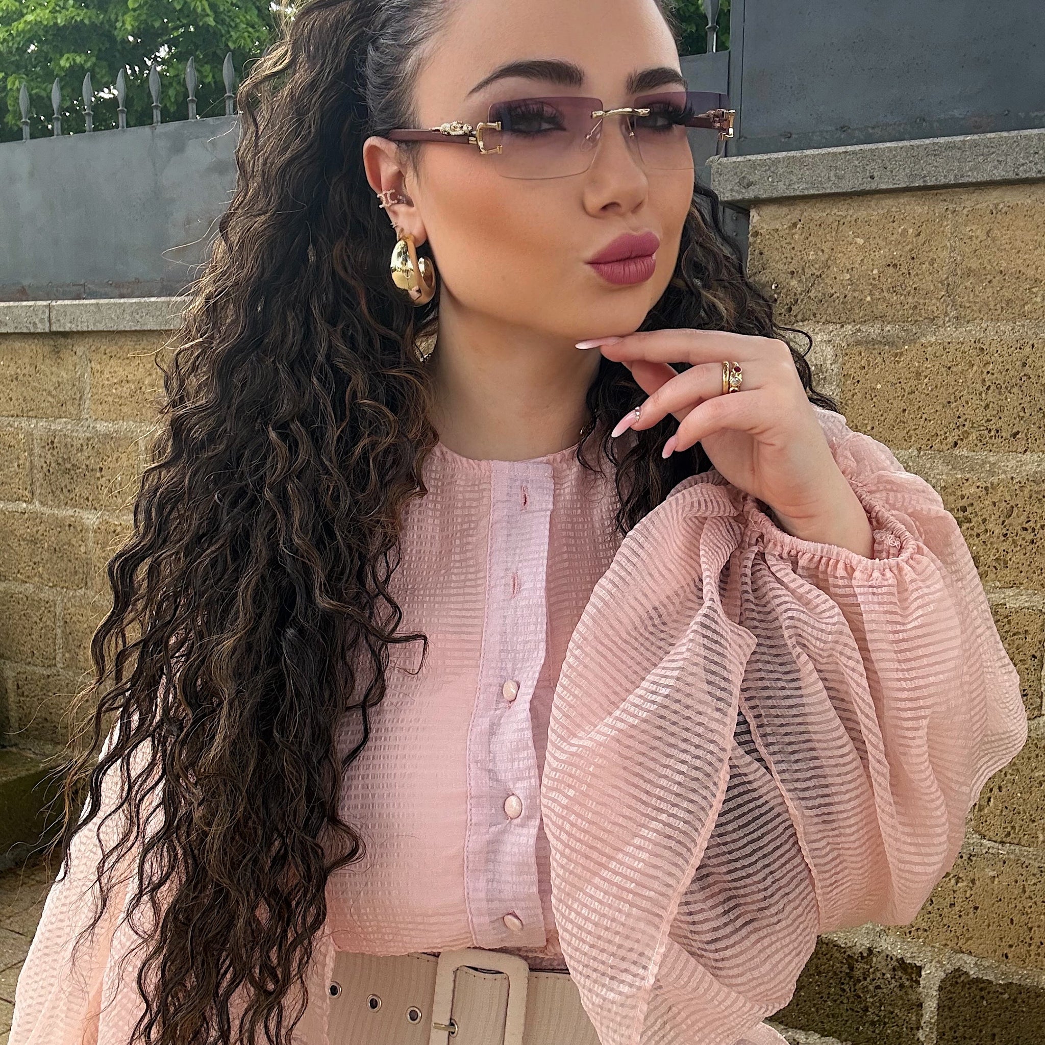 Camicia con maniche ampie e cinturone - R.a. Boutique