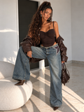 Jeans a Gamba Ampia con Stelle e Strass - R.a. Boutique