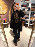 Cardigan Morbido con Cappuccio e laccio Animalier - R.a. Boutique