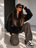 Cardigan in maglia con polsino Nero - R.a. Boutique