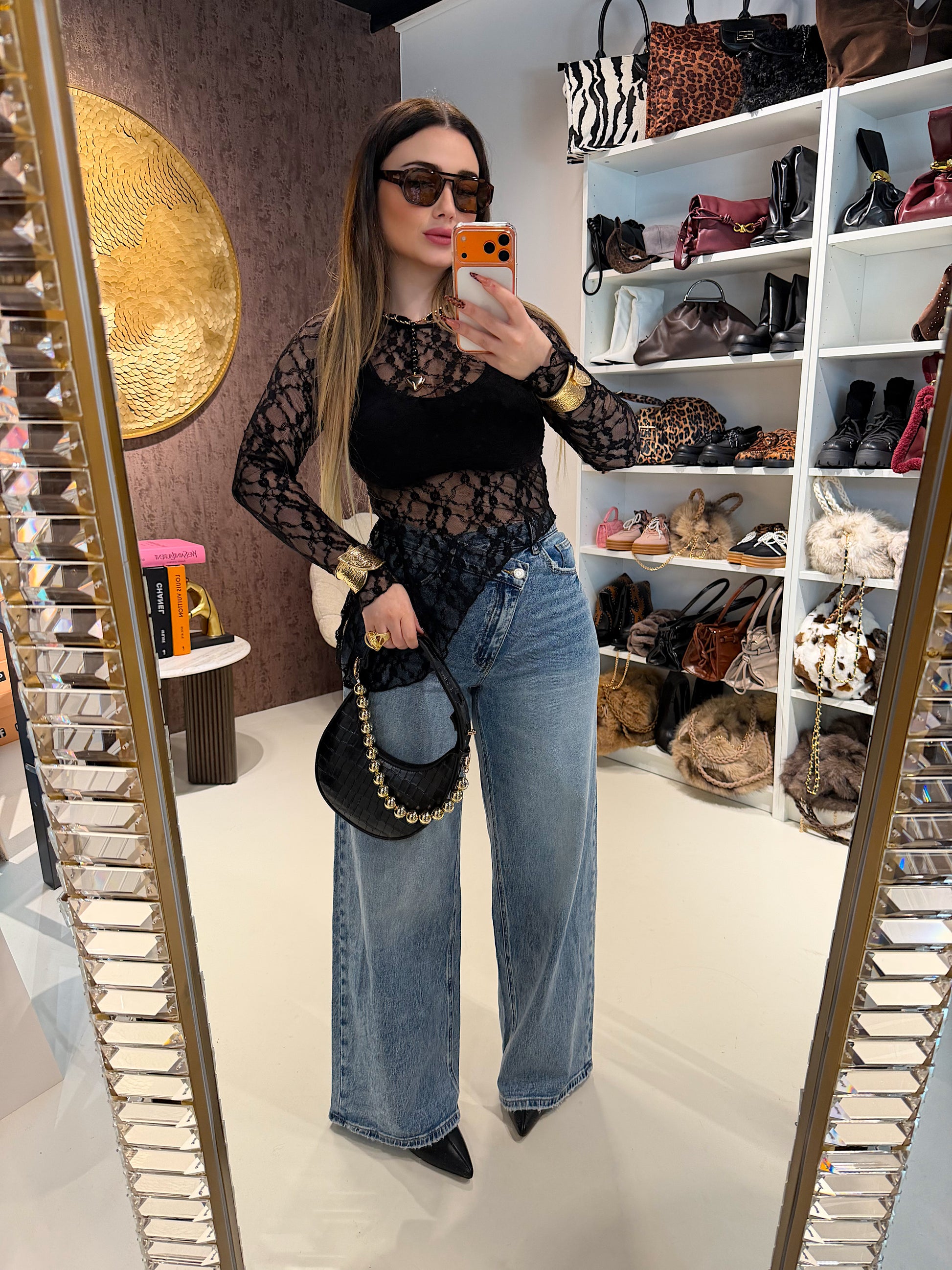 Maglia in pizzo obliqua - R.a. Boutique