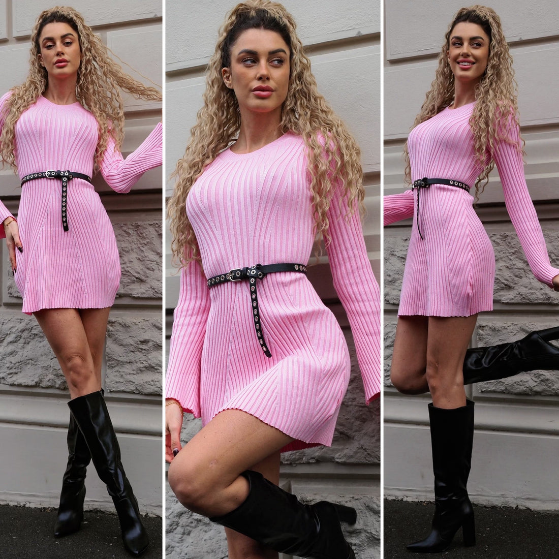 Abito in maglia rosa - R.a. Boutique 