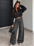 Felpa Cropped con Cappuccio Fur e Zip – Nero - R.a. Boutique