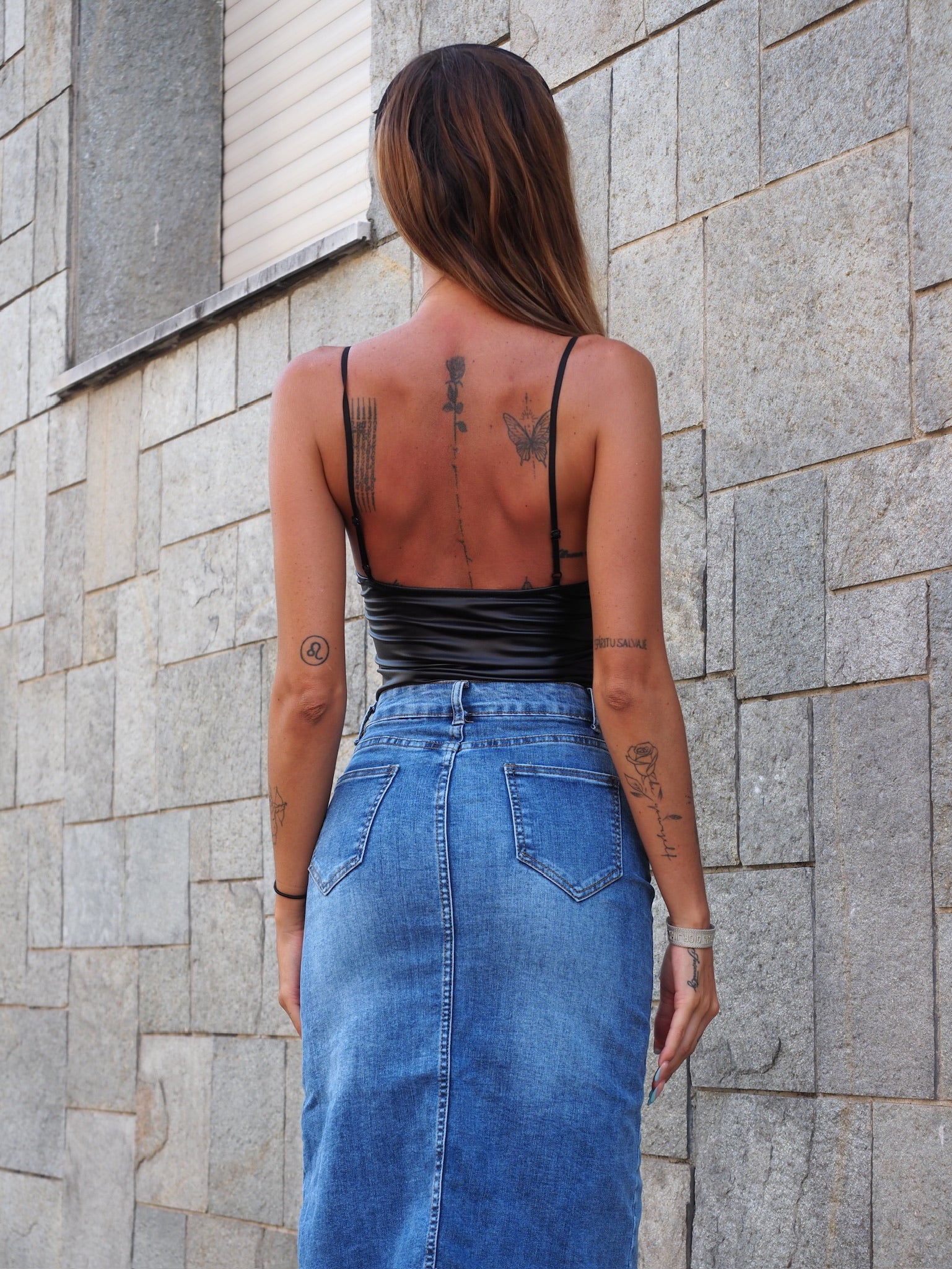 Body nero in ecopelle - R.a. Boutique 