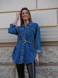 Giaccone di jeans con borchie - R.a. Boutique 