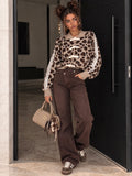 Jeans a Vita brown Asimmetrica Twist Up - R.a. Boutique