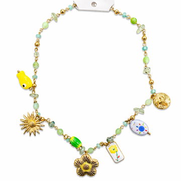 Collana Sole Verde con charms - R.a. Boutique