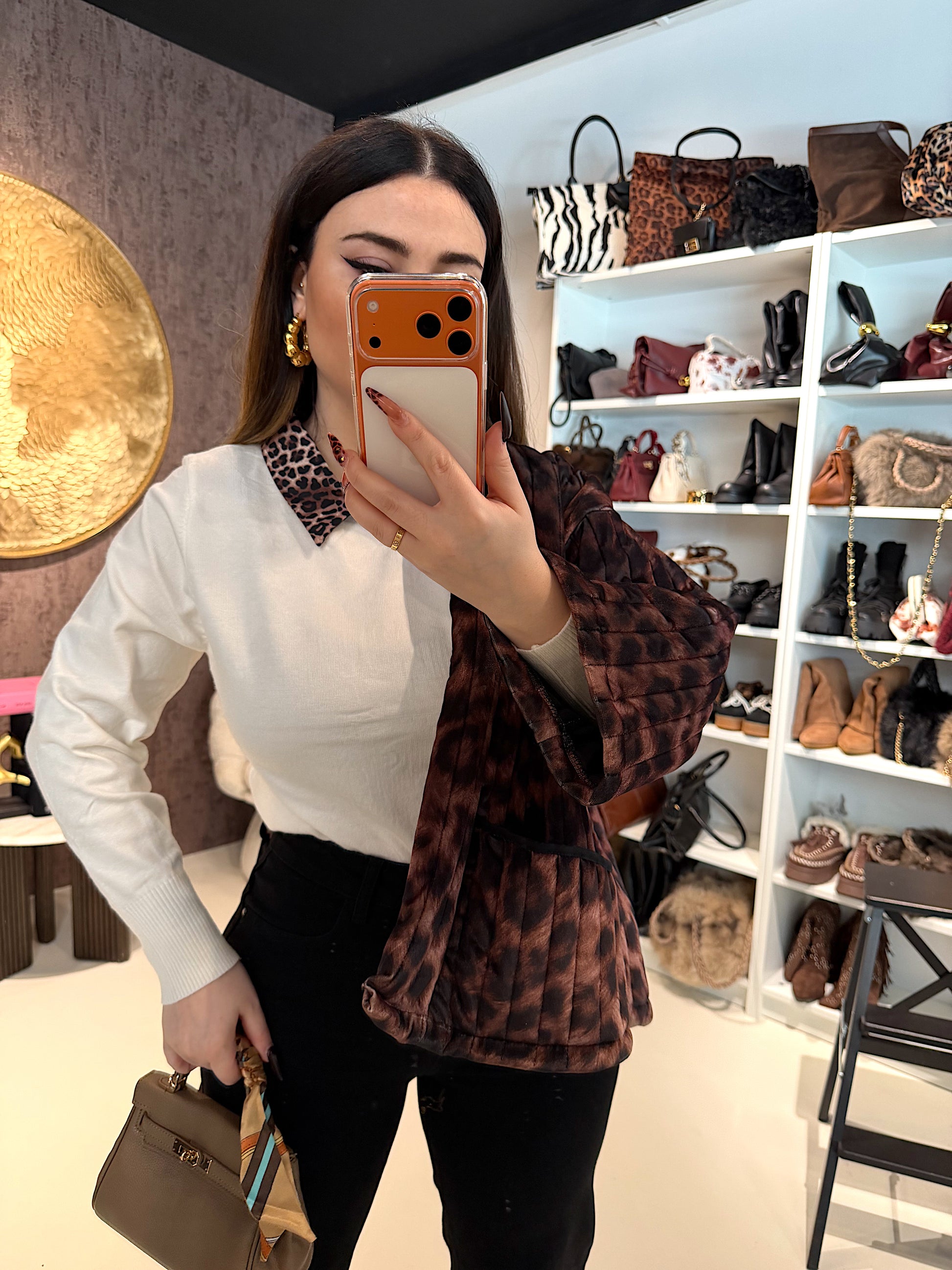 Giacca animalier manica ampia - R.a. Boutique