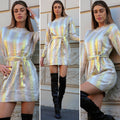 Abito in maglia gold con cintura - R.a. Boutique 