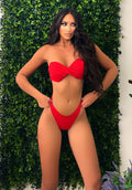 Bikini tre pezzi rosso in velo - R.a. Boutique