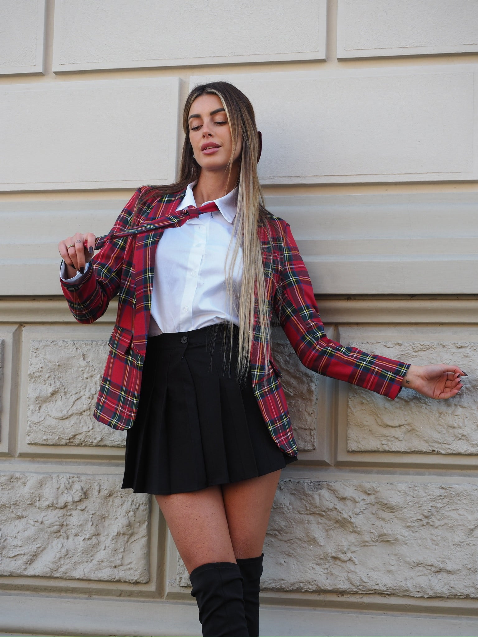 Gonna nera a pieghine - R.a. Boutique 