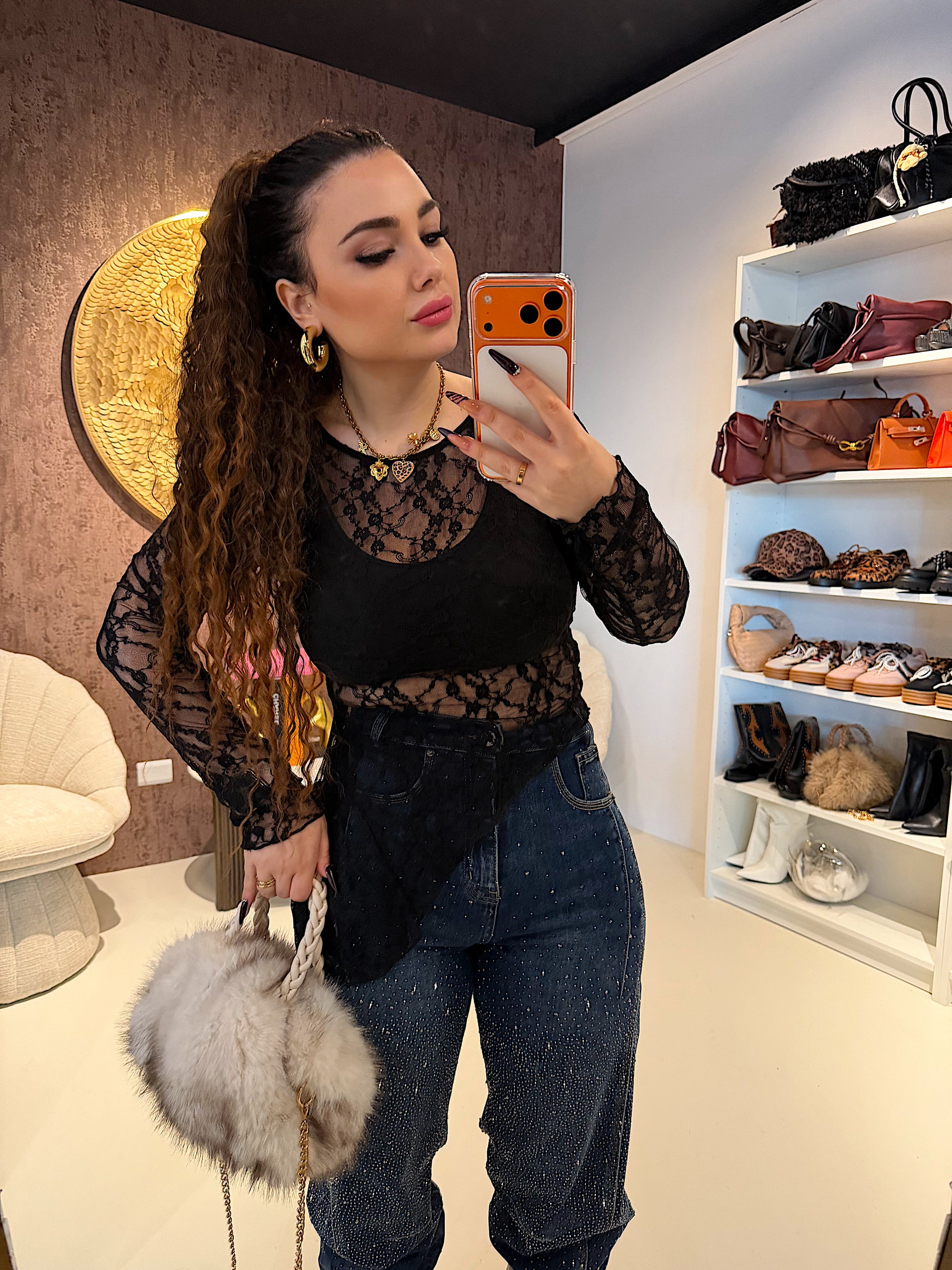 Maglia in pizzo obliqua - R.a. Boutique