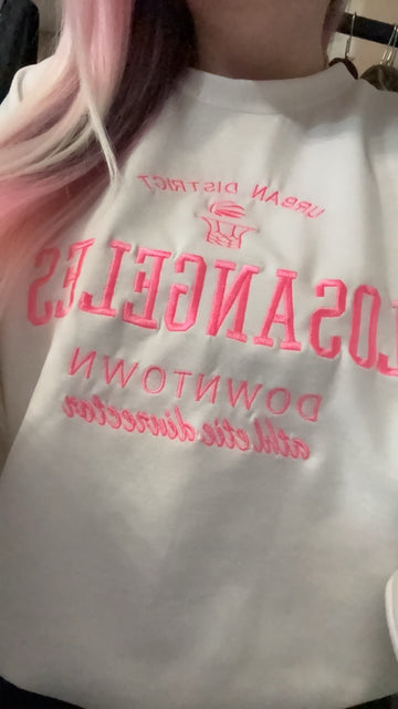 Felpa Los Angeles rosa e bianco - R.a. Boutique