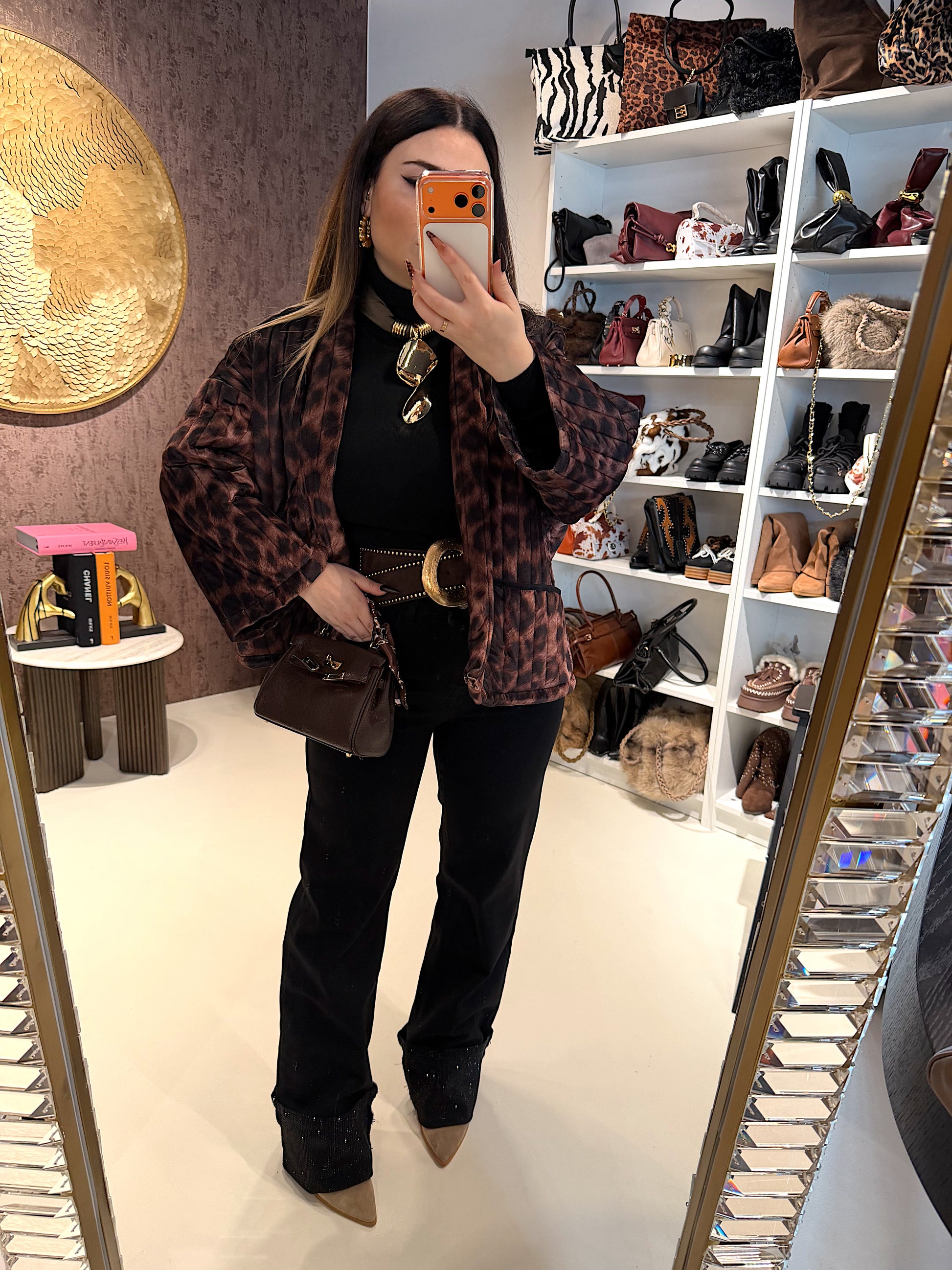 Giacca animalier manica ampia - R.a. Boutique