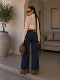 Jeans wide leg con dettagli maculati - R.a. Boutique