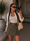 Gonna in camoscio con cinturina - R.a. Boutique