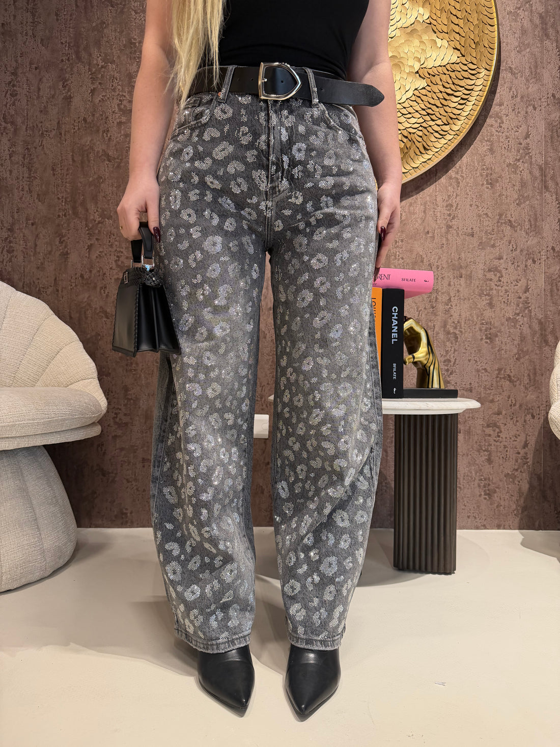 Jeans Animalier Grey con cintura - R.a. Boutique