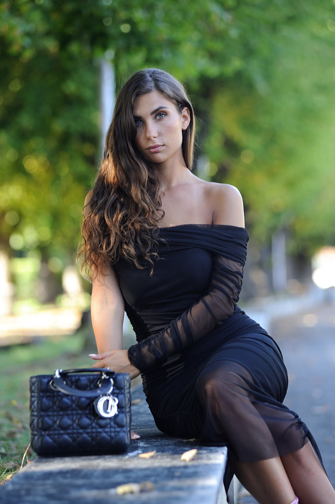 Abito midi monospalla in velo - R.a. Boutique 