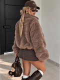 Giacca Teddy Zip Fango - R.a. Boutique