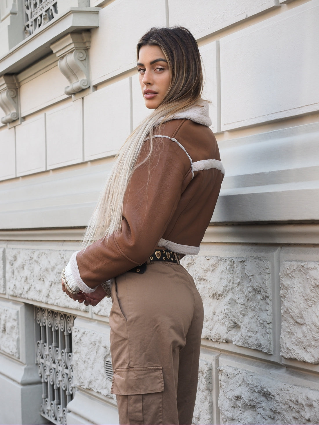 Montone crop fango - R.a. Boutique 